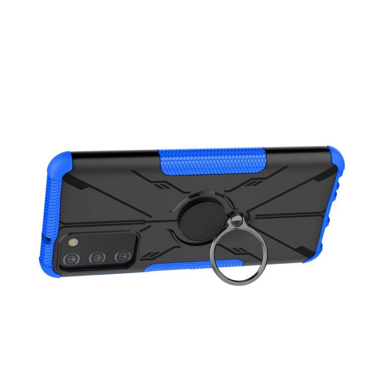 For Samsung Galaxy A03s US Version Armor Bear Shockproof PC + TPU Phone Case with Ring
