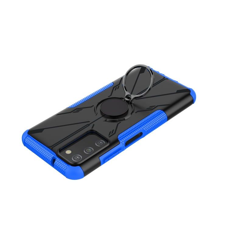 For Samsung Galaxy A03s US Version Armor Bear Shockproof PC + TPU Phone Case with Ring