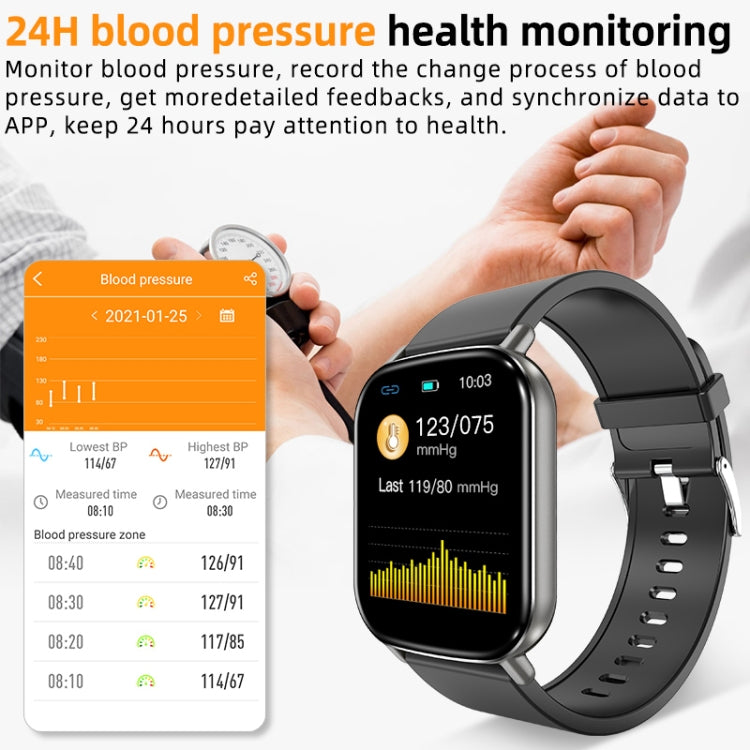 H01 1.69 inch Screen Smart Health Watch, Support 24-hour HR & BP Monitoring, Sleep Monitoring, Female Menstrual Cycle