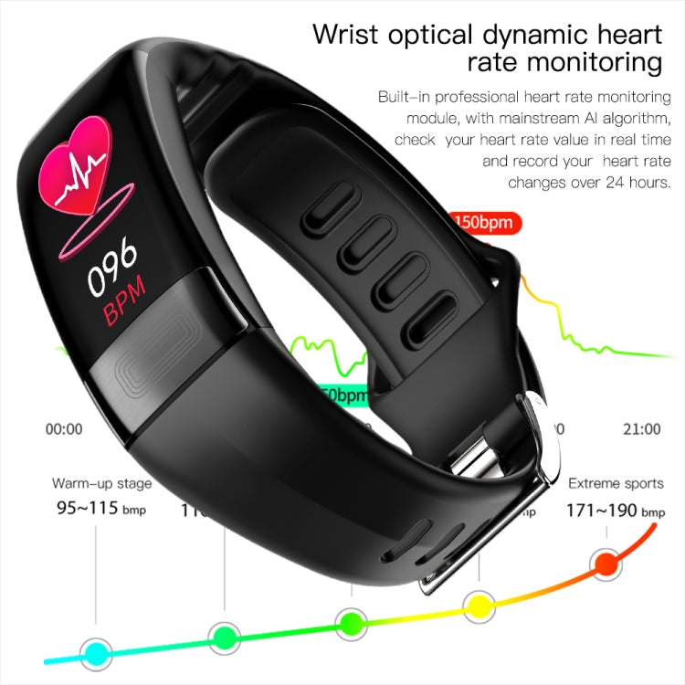 P11 Plus 0.96 inch Screen ECG+HRV Smart Health Bracelet, Support Body Temperature, Dynamic Heart Rate, ECG Monitoring, Blood Oxygen Monitor