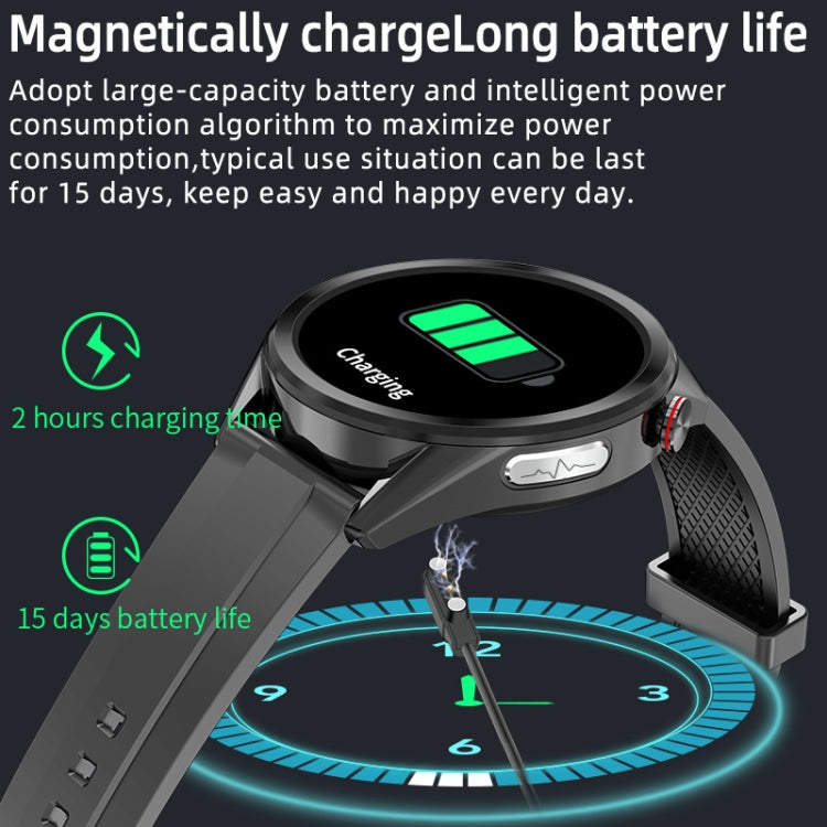 W10 1.3 inch Screen PPG & ECG Smart Health Watch, Support Heart Rate/Blood Pressure Monitoring, ECG Monitoring, Blood Oxygen/Body Temperature Monitoring