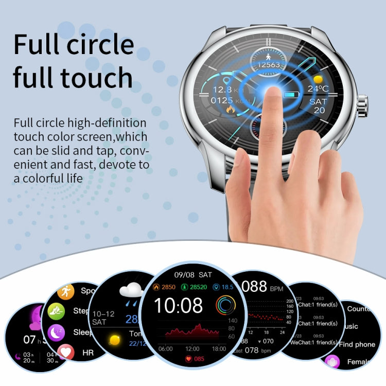 W9 1.3 inch Screen Silicone Watch Band Smart Health Watch, Support Heart Rate Monitoring, Blood Pressure, Sleep Monitoring