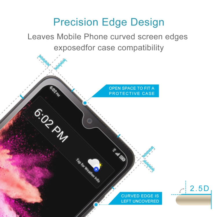 50 PCS 0.26mm 9H 2.5D Tempered Glass Film For TCL 30z T602DL