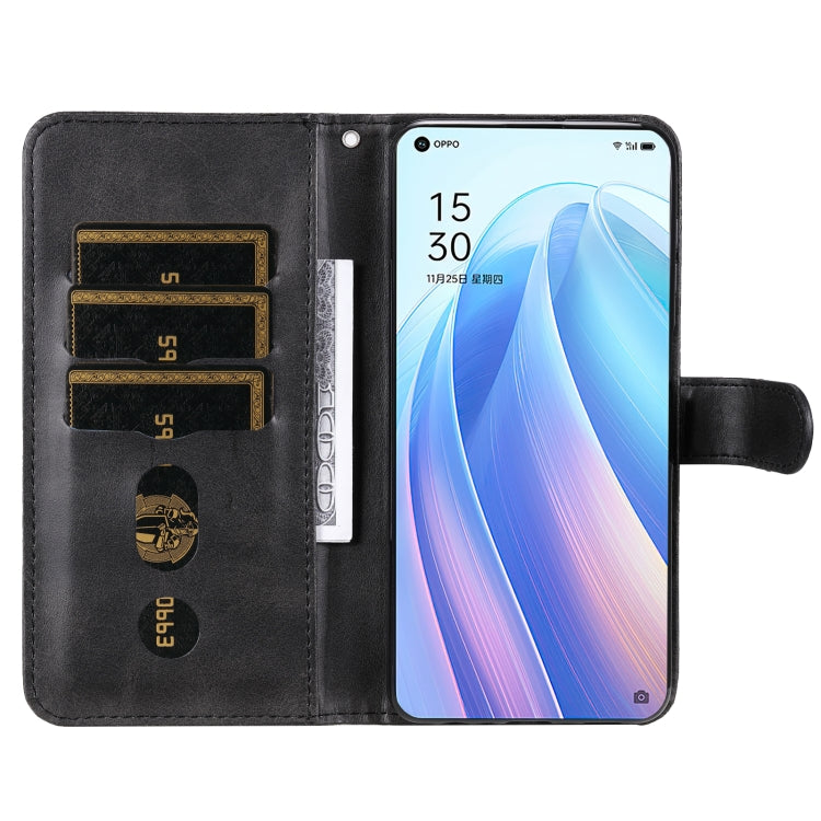 For OPPO Reno7 Pro 5G China & Global Fashion Calf Texture Zipper Horizontal Flip Leather Case