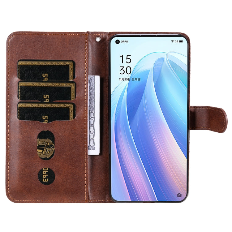 For OPPO Reno7 Pro 5G China & Global Fashion Calf Texture Zipper Horizontal Flip Leather Case