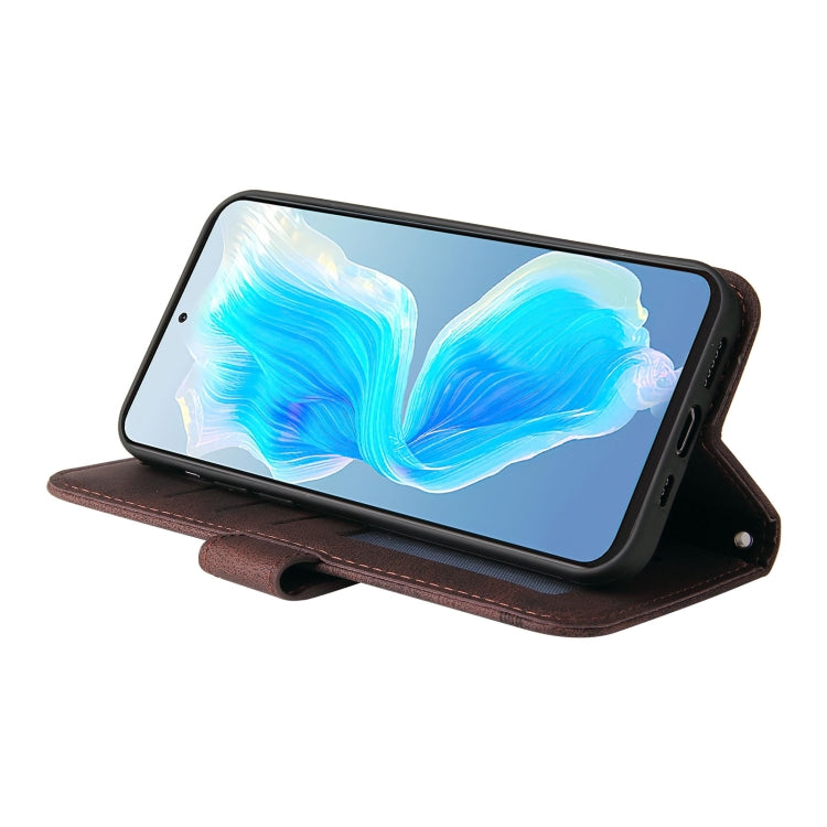 For Tecno Camon 18 Premier Skin Feel Life Tree Metal Button Leather Phone Case