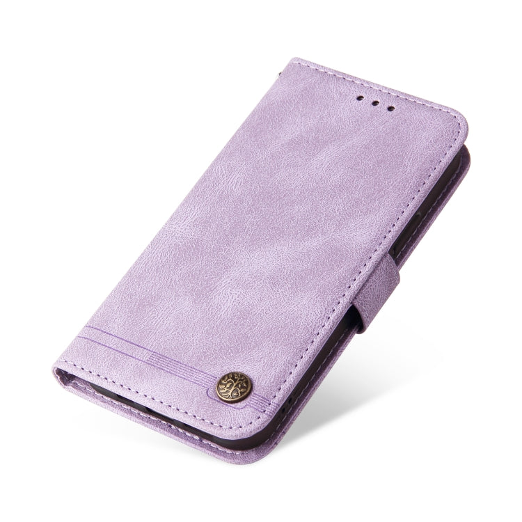 For Tecno Camon 18 Premier Skin Feel Life Tree Metal Button Leather Phone Case