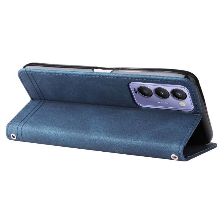 For Tecno Camon 18 / 18 Pro Skin Feel Life Tree Metal Button Leather Phone Case