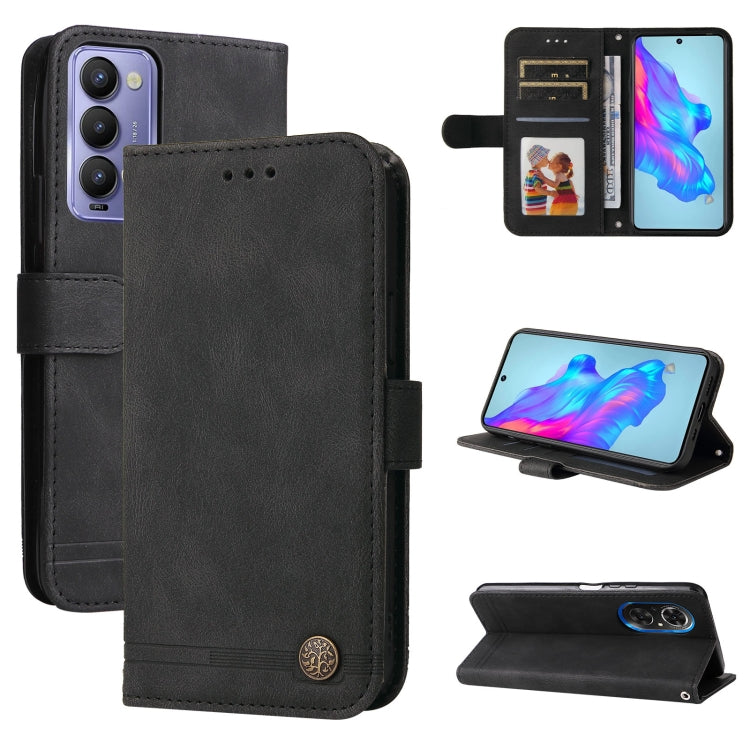 For Tecno Camon 18 / 18 Pro Skin Feel Life Tree Metal Button Leather Phone Case
