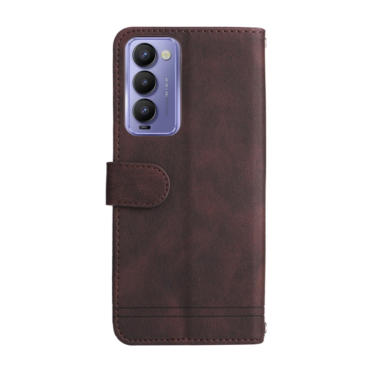 For Tecno Camon 18 / 18 Pro Skin Feel Life Tree Metal Button Leather Phone Case