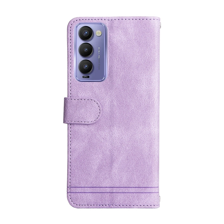 For Tecno Camon 18 / 18 Pro Skin Feel Life Tree Metal Button Leather Phone Case