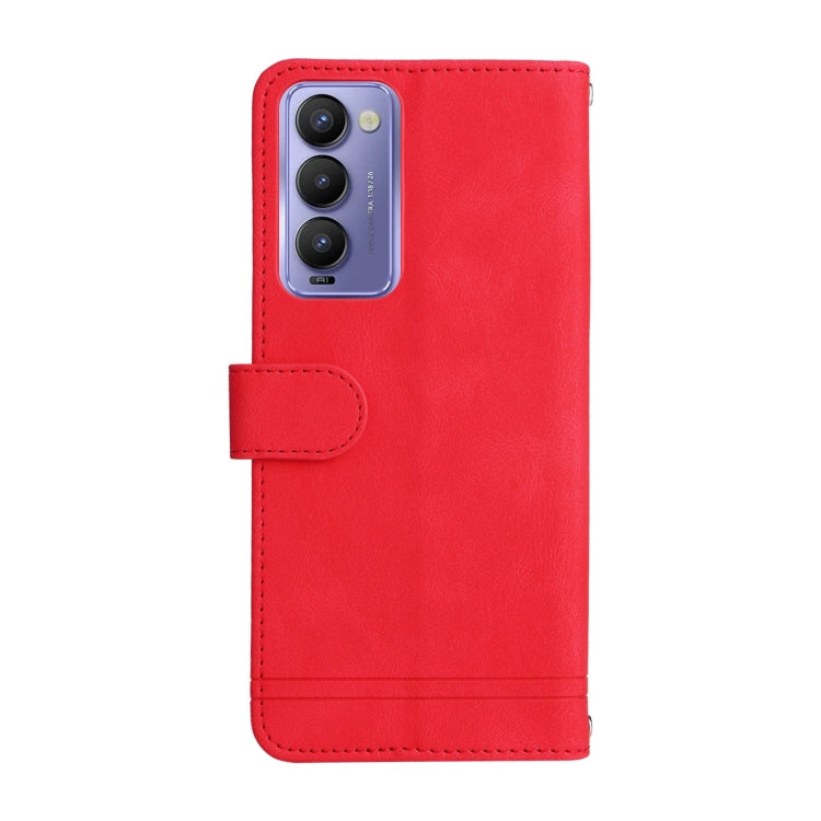 For Tecno Camon 18 / 18 Pro Skin Feel Life Tree Metal Button Leather Phone Case