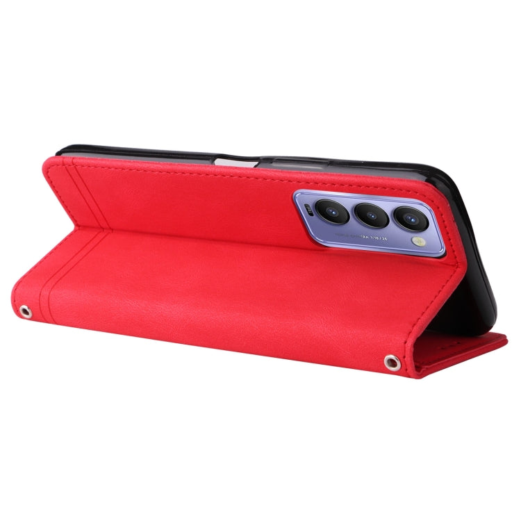 For Tecno Camon 18 / 18 Pro Skin Feel Life Tree Metal Button Leather Phone Case