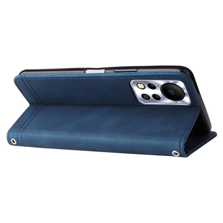 For Infinix Hot 11s NFC Skin Feel Life Tree Metal Button Leather Phone Case
