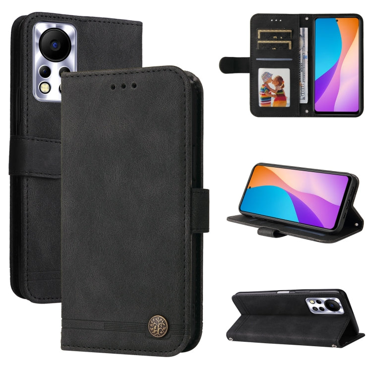For Infinix Hot 11s NFC Skin Feel Life Tree Metal Button Leather Phone Case