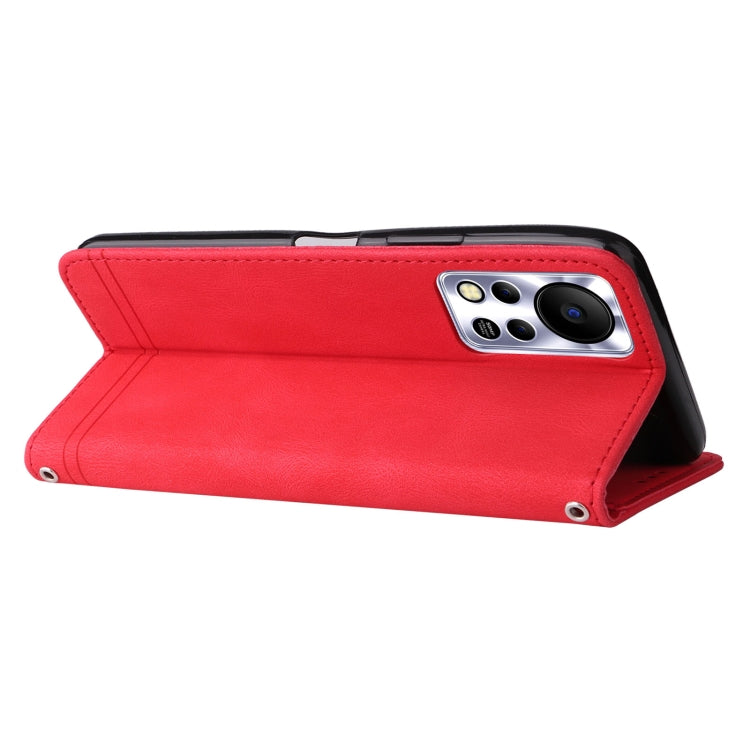 For Infinix Hot 11s NFC Skin Feel Life Tree Metal Button Leather Phone Case