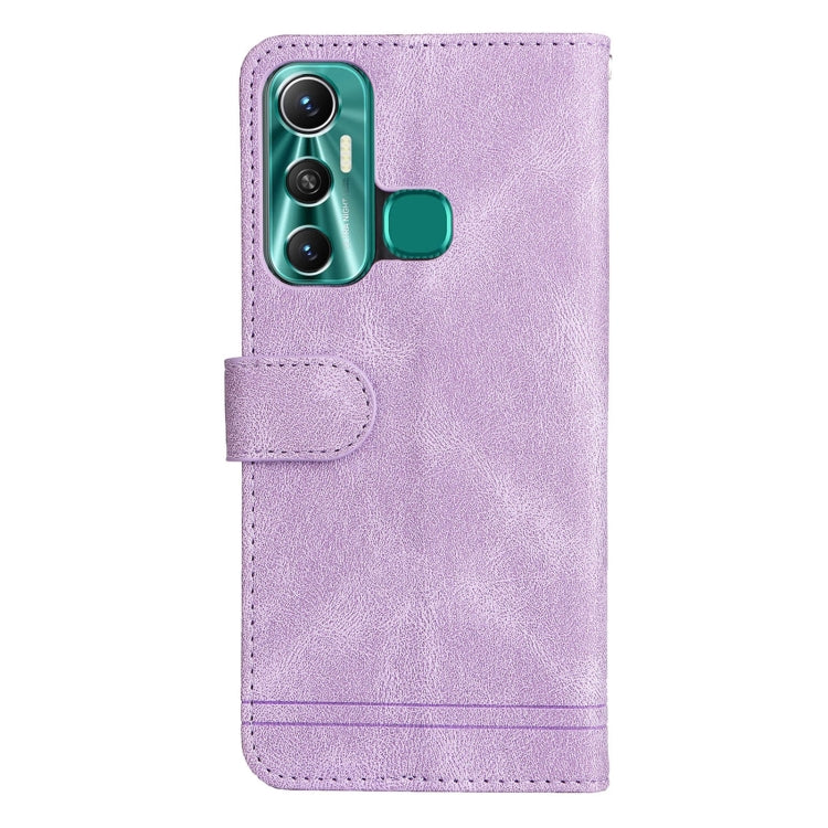 For Infinix Hot 11 Skin Feel Life Tree Metal Button Leather Phone Case