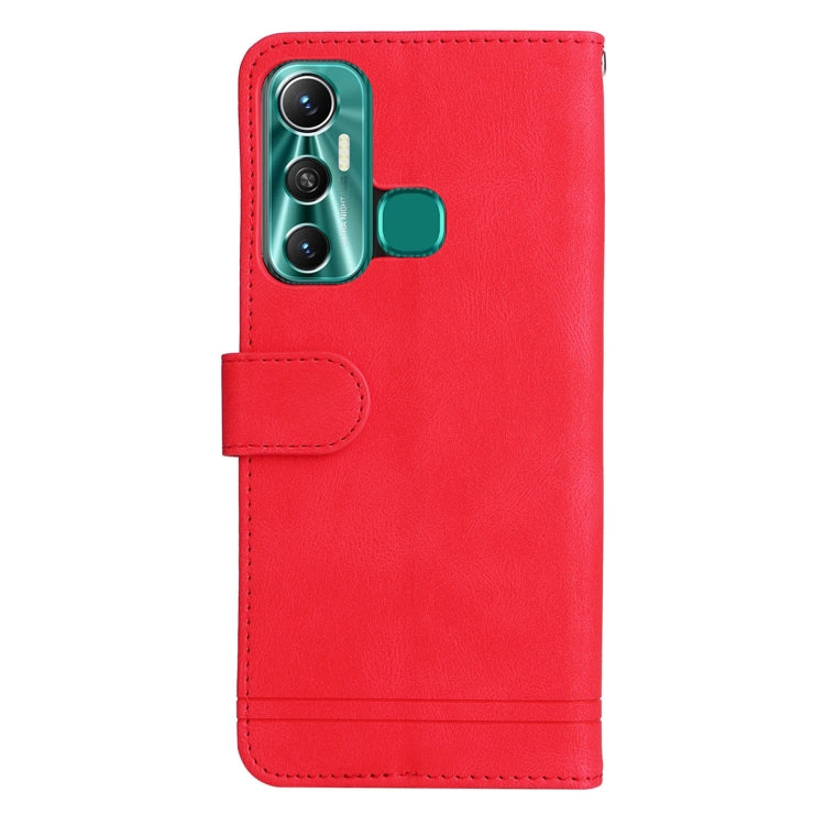 For Infinix Hot 11 Skin Feel Life Tree Metal Button Leather Phone Case