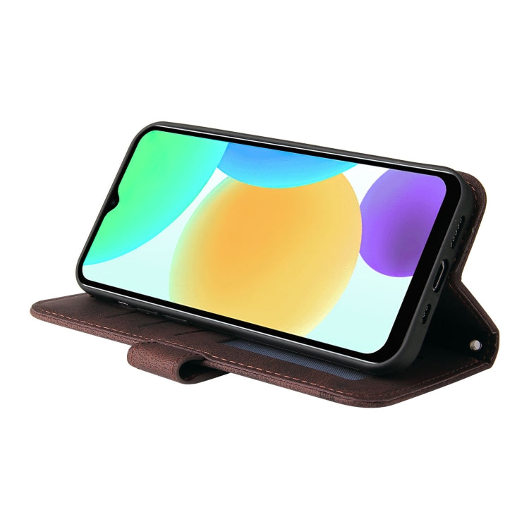 For Infinix Smart 6 Skin Feel Life Tree Metal Button Leather Phone Case