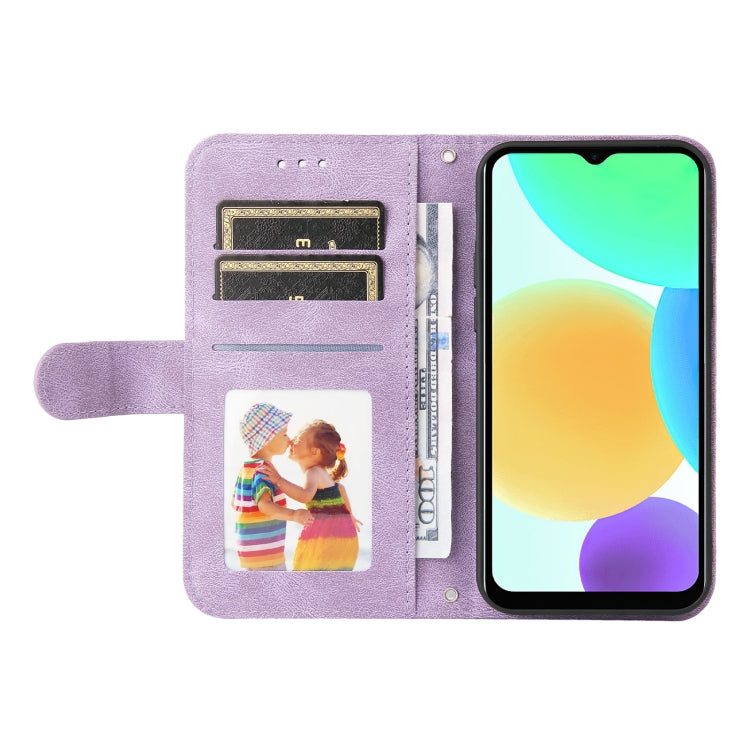 For Infinix Smart 6 Skin Feel Life Tree Metal Button Leather Phone Case