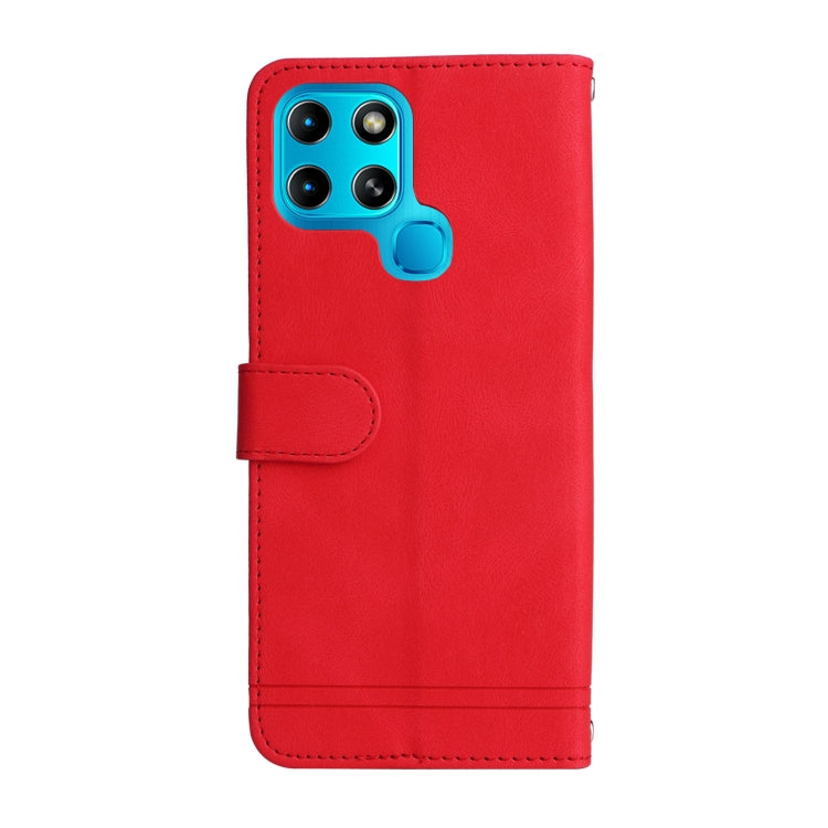 For Infinix Smart 6 Skin Feel Life Tree Metal Button Leather Phone Case