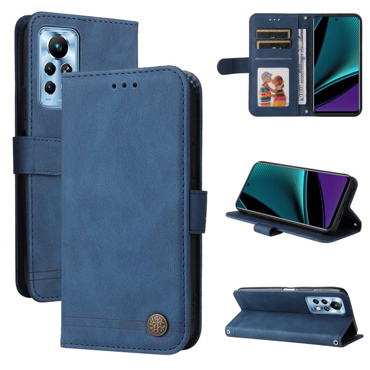 For Infinix Note 11 Pro / 11S / X697 Skin Feel Life Tree Metal Button Leather Phone Case