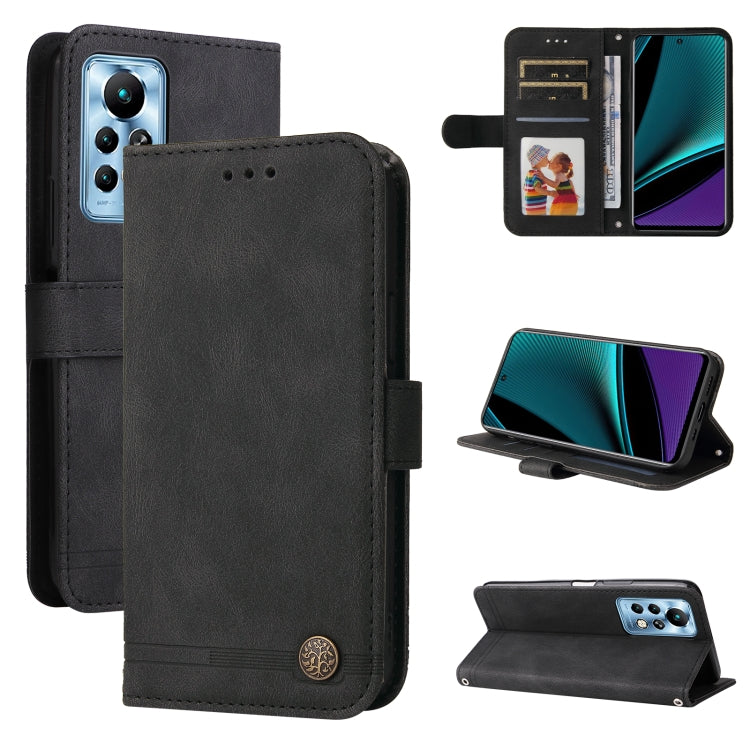 For Infinix Note 11 Pro / 11S / X697 Skin Feel Life Tree Metal Button Leather Phone Case