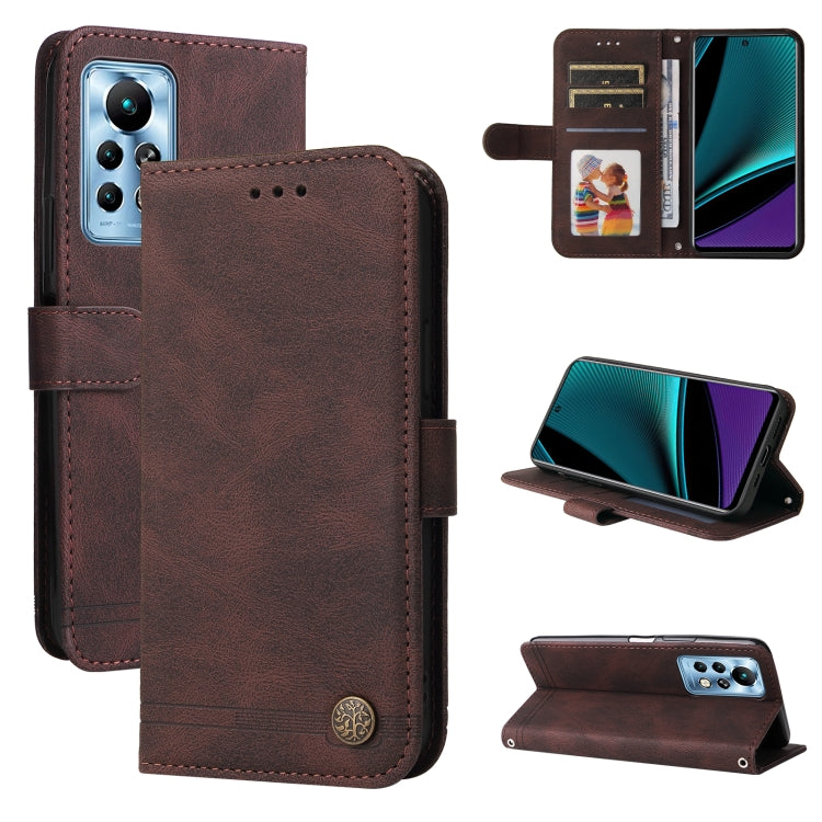 For Infinix Note 11 Pro / 11S / X697 Skin Feel Life Tree Metal Button Leather Phone Case