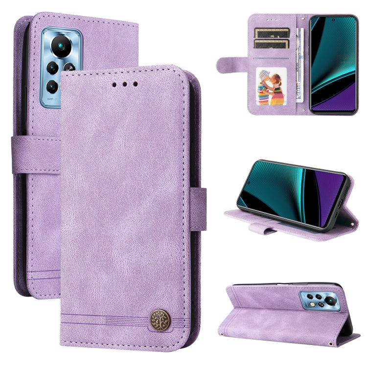 For Infinix Note 11 Pro / 11S / X697 Skin Feel Life Tree Metal Button Leather Phone Case