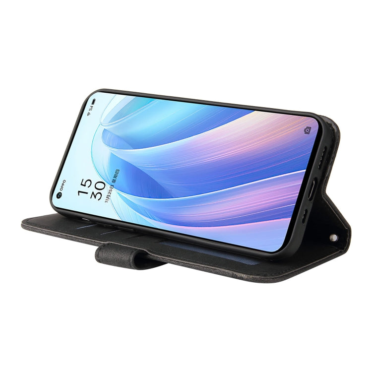 For OPPO Reno7 5G / Find X5 Lite Global Skin Feel Life Tree Metal Button Leather Phone Case