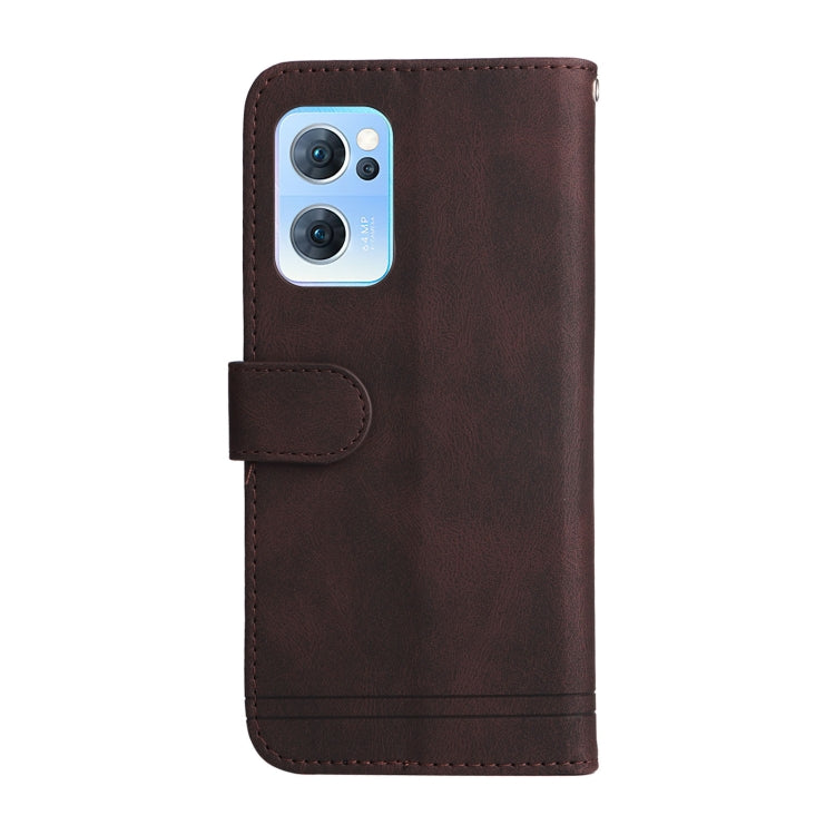 For OPPO Reno7 5G / Find X5 Lite Global Skin Feel Life Tree Metal Button Leather Phone Case