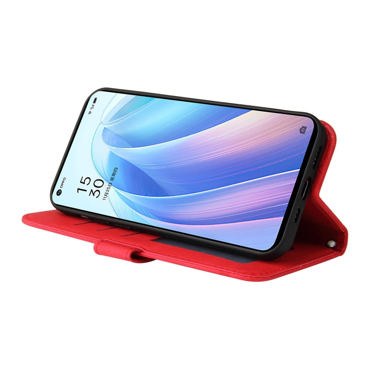 For OPPO Reno7 5G / Find X5 Lite Global Skin Feel Life Tree Metal Button Leather Phone Case