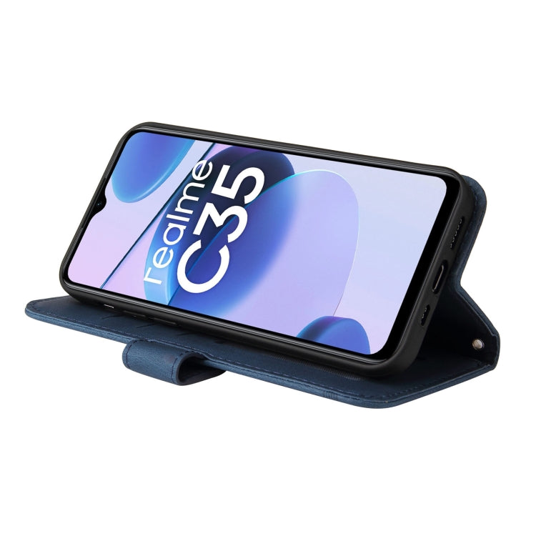 For OPPO Realme C35 Skin Feel Life Tree Metal Button Leather Phone Case