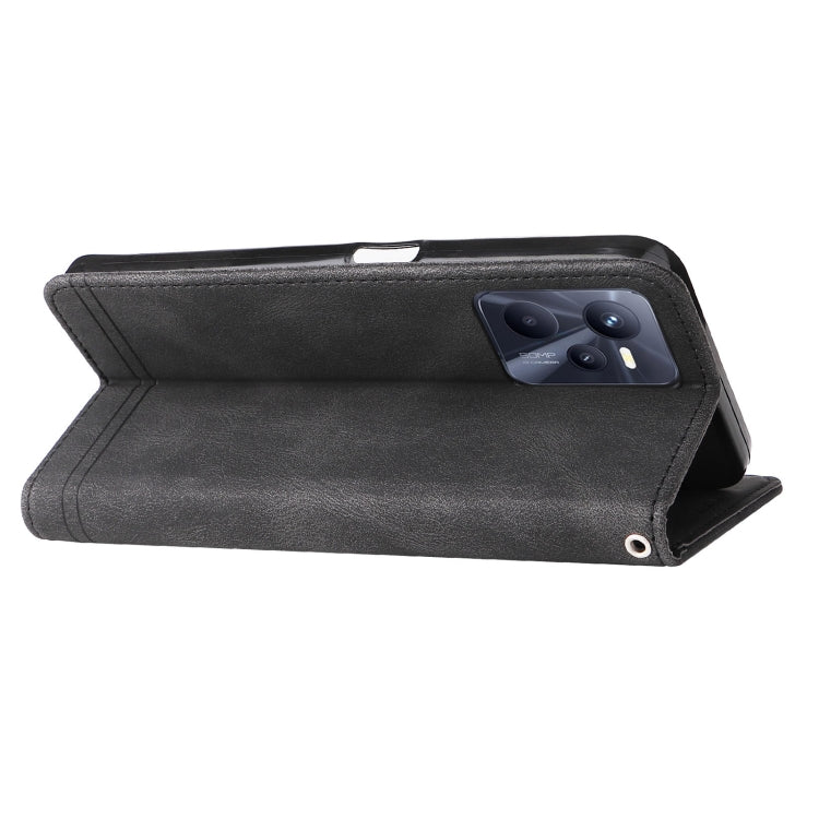 For OPPO Realme C35 Skin Feel Life Tree Metal Button Leather Phone Case