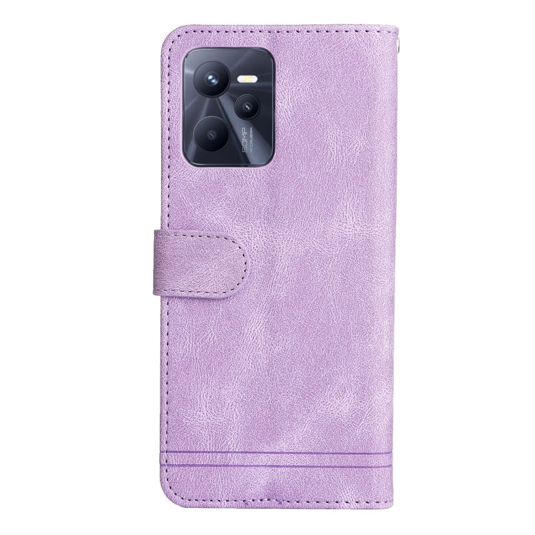 For OPPO Realme C35 Skin Feel Life Tree Metal Button Leather Phone Case