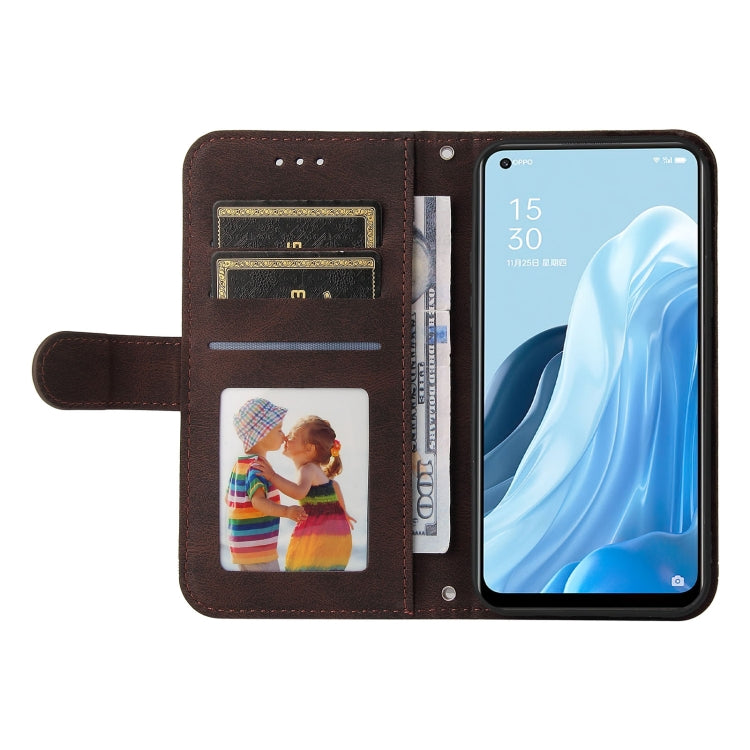 For OPPO Reno7 SE 5G Skin Feel Life Tree Metal Button Leather Phone Case