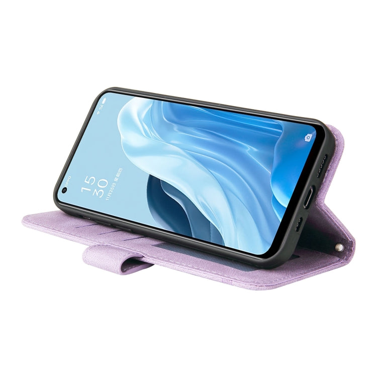 For OPPO Reno7 SE 5G Skin Feel Life Tree Metal Button Leather Phone Case