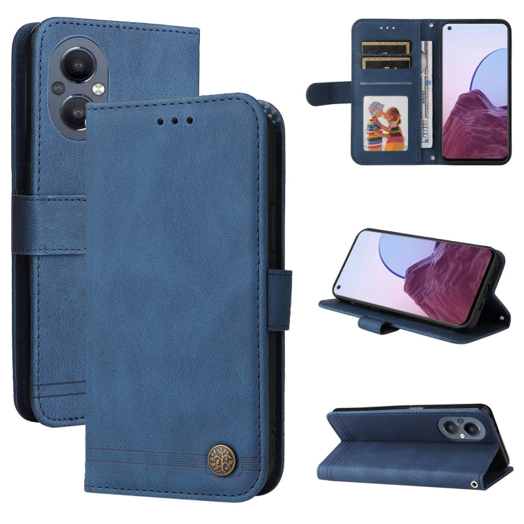For OPPO A96 5G / Reno7 Z 5G / OnePlus Nord N20 5G Skin Feel Life Tree Metal Button Leather Phone Case