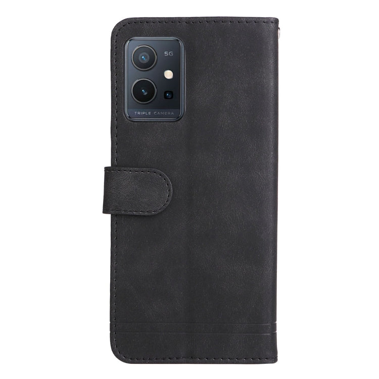 For vivo Y55 / Y75 / T1 5G Skin Feel Life Tree Metal Button Leather Phone Case