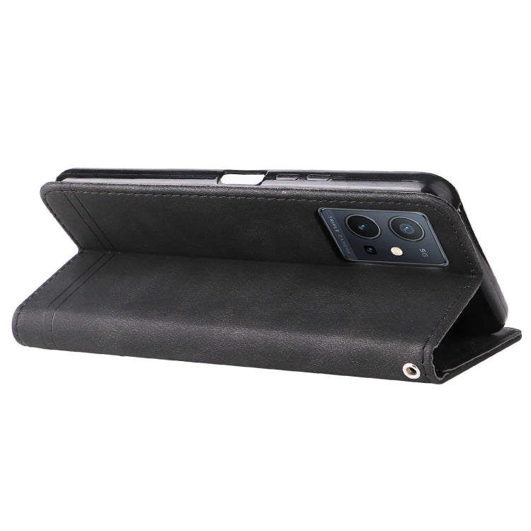 For vivo Y55 / Y75 / T1 5G Skin Feel Life Tree Metal Button Leather Phone Case