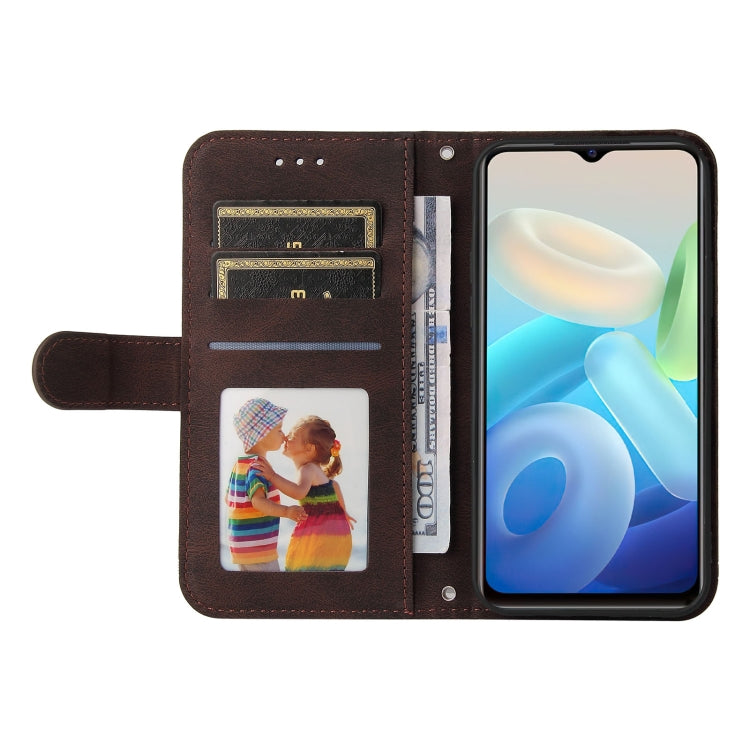 For vivo Y55 / Y75 / T1 5G Skin Feel Life Tree Metal Button Leather Phone Case