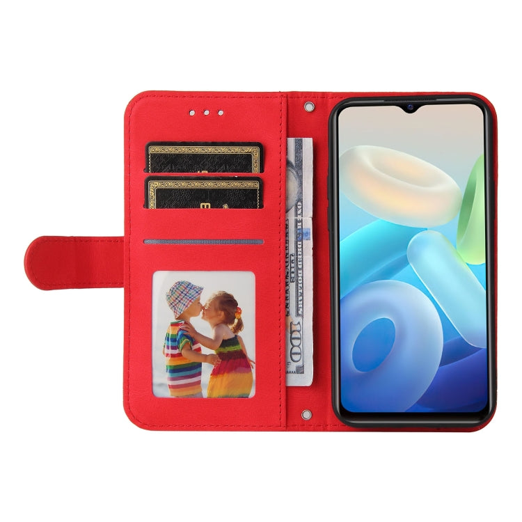 For vivo Y55 / Y75 / T1 5G Skin Feel Life Tree Metal Button Leather Phone Case