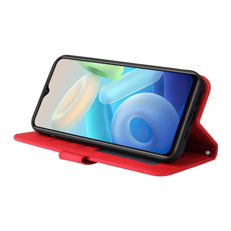 For vivo Y55 / Y75 / T1 5G Skin Feel Life Tree Metal Button Leather Phone Case