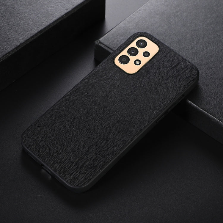 For Samsung Galaxy A13 4G Wood Texture PU Phone Case