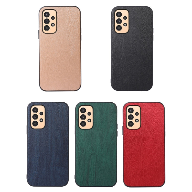 For Samsung Galaxy A13 4G Wood Texture PU Phone Case