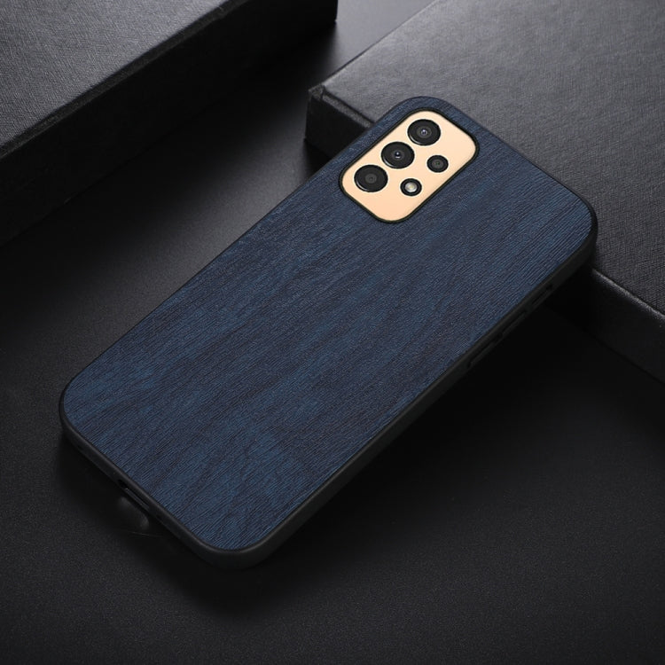 For Samsung Galaxy A13 4G Wood Texture PU Phone Case