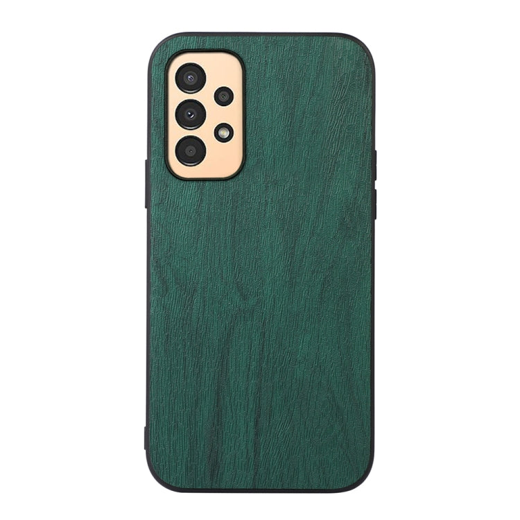 For Samsung Galaxy A13 4G Wood Texture PU Phone Case