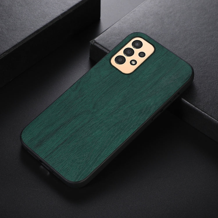 For Samsung Galaxy A13 4G Wood Texture PU Phone Case