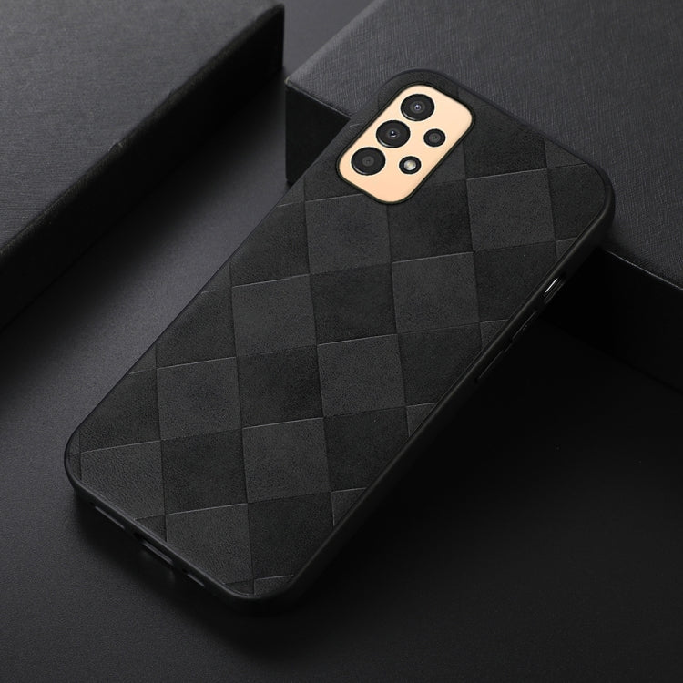 For Samsung Galaxy A13 4G Weave Plaid PU Phone Case