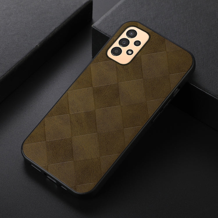 For Samsung Galaxy A13 4G Weave Plaid PU Phone Case